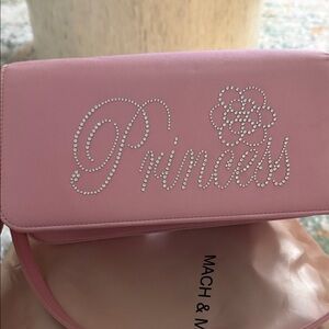 MACH & MACH Pink Rhinestone Clutch